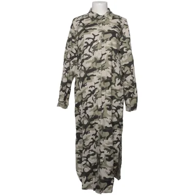 Shirt dress (Green, Beige) from Sorbet Cotton, Linen