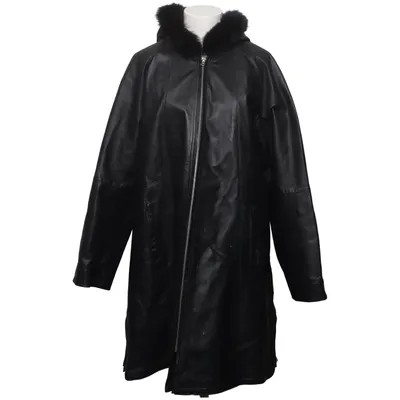 Veste longue en cuir (Noir) de Dinno Gallucci Acétate, Cuir