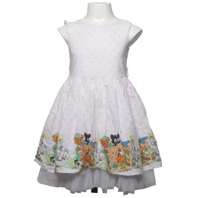 Dress (White, Multicolored) from Bamse by Lindex Cotton, Polyester