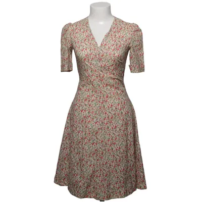 Jurk (Beige, Rood, Groen) van Vintage Katoen
