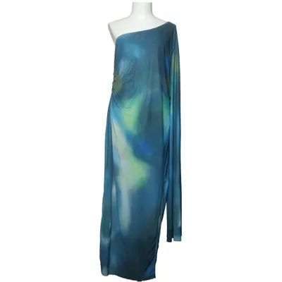 Långklänning (Blå, Grön, Vit, Flerfärgad) från Shein Curve Elastan, Polyester