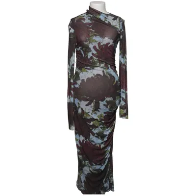 Maxikjole (Brun, Blå, Flerfarvet) fra H&M Studio Elastan, Polyester
