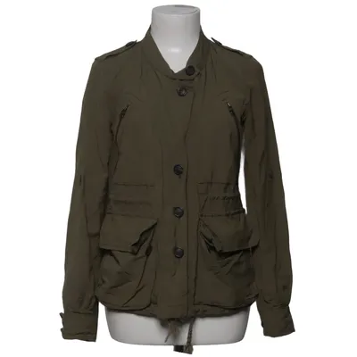 Jacket (Green) from Zara Basic Linen, Polyester, Viscose