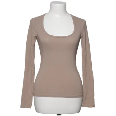 T-shirt à manches longues (Beige) de H&M Basic Coton, Élasthane