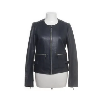 Leather jacket (Blue) from 123 Paris Polyester, Leather
