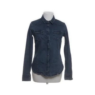 Denim blouse (FITTED DENIM RAW) van Review Katoen, Elastaan