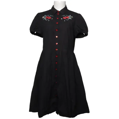 Shirt dress (Black) from Hell Bunny Cotton