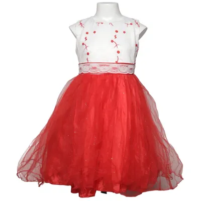Bloemenmeisjes jurk (Rood, Wit)
