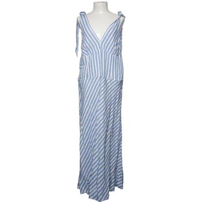 Maxi jurk (Blauw, Wit) van H&M Linnen, Viscose