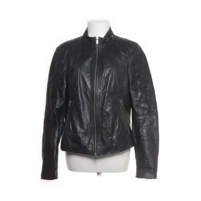 Leren jack (Zwart) van Goosecraft Katoen, Polyester, Leer
