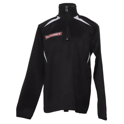 Fleece sweater (Black, White) from Team Sportia Cotton, Polyester