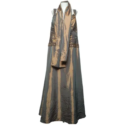 Aftonklänning (Brun) från Party Line Polyester