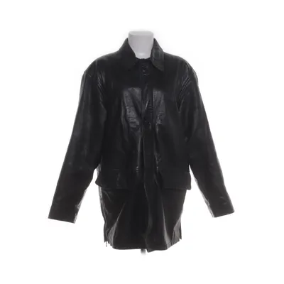 Leather coat (Black) from Roco Baroco Polyester, Leather