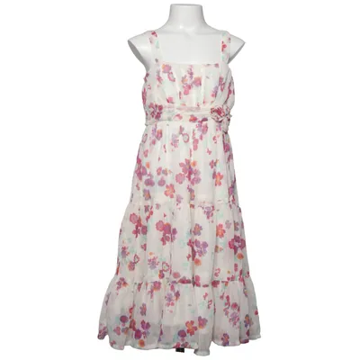 Dress (White, Multicolored) from Young Dimension Cotton, Polyester