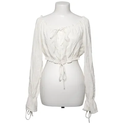 Crop top (Blanc) de H&M Premium Quality Coton, Lin, Viscose
