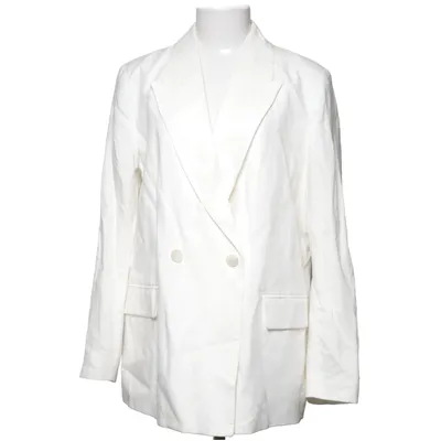 Blazer (White) from H&M Cotton, Linen, Polyester, Viscose