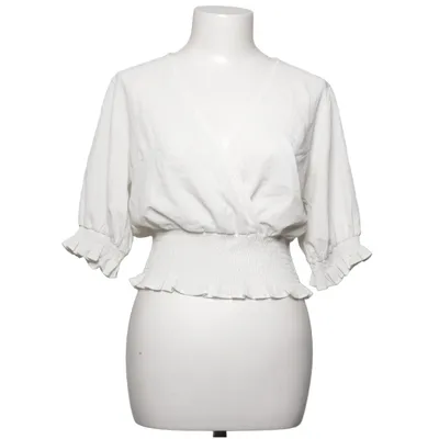 Wikkelblouse (Wit) van Gina Tricot Elastaan, Polyester