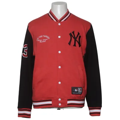 Collegejacka (Röd, Svart, Vit) från Majestic Athletic Bomull, Polyester