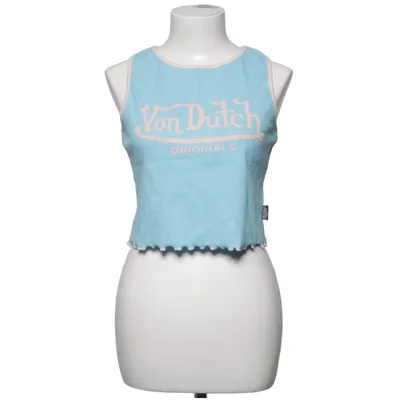 Crop top (Blå, Pink) fra Von Dutch Elastan, Økologisk bomuld