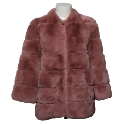 Fur jacket (Pink) from Natures Collection Polyester, Rabbit fur