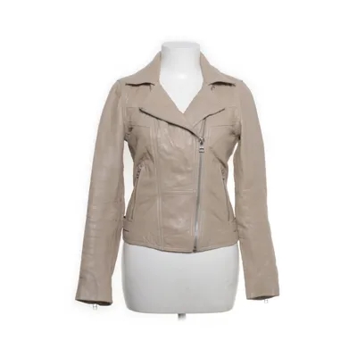 Leren jack (Beige) van Goosecraft Polyester, Leer