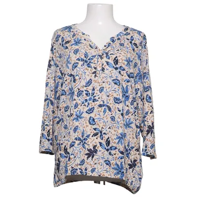 Blouse (Beige, Blauw, Meerkleurig) van Soyaconcept Organisch katoen, Viscose