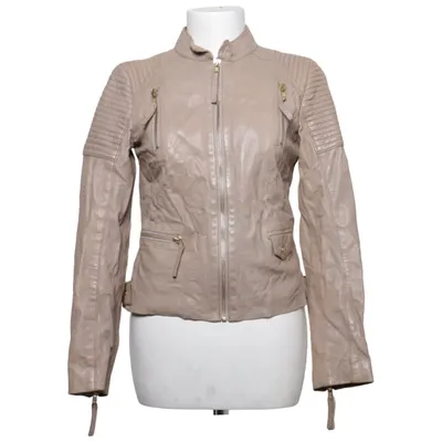 Læderjakke (Beige) fra Primeboots Læder, Polyester