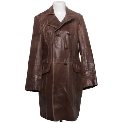 Veste longue en cuir (Marron) de Isay Cuir