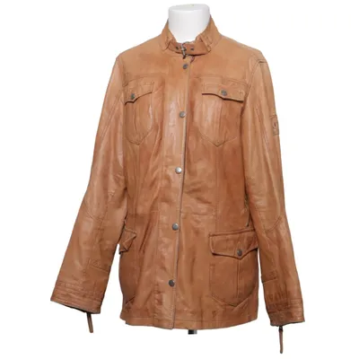 Leren jack (Beige) van Mauritius Leer, Polyester