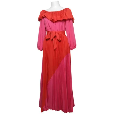 Långklänning (Röd, Rosa) Bomull, Polyester