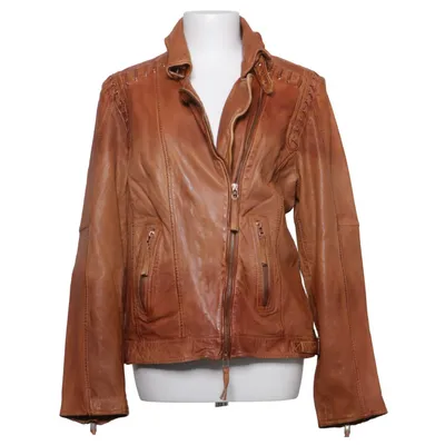Veste de motard (Marron) de Malvin Cuir, Polyester, Viscose