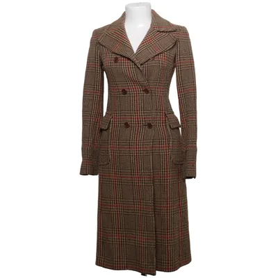 Coat (Brown, Red, Multicolored) from Massimo Dutti Woman Cotton, Polyester, Wool