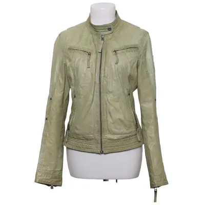 Leren jack (Groen) van Mauritius Katoen, Leer, Polyester