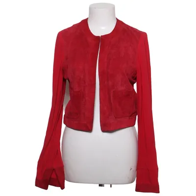 Leren jack (Rood) van Sandwich Katoen, Elastaan, Leer, Polyester
