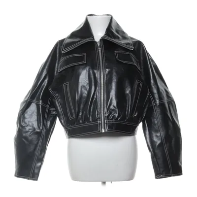 Jacket (Black) from Ganni Cotton, Polyurethane, Viscose, Recycled polyester
