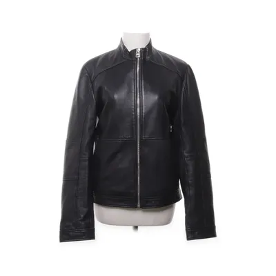 Leren jack (Zwart) van Hugo Boss Polyester, Leer, Viscose