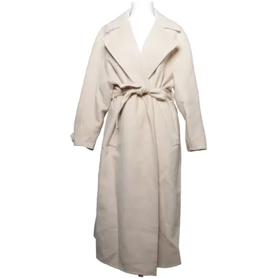 Frakke (Beige) fra Sandro Polyester, Uld