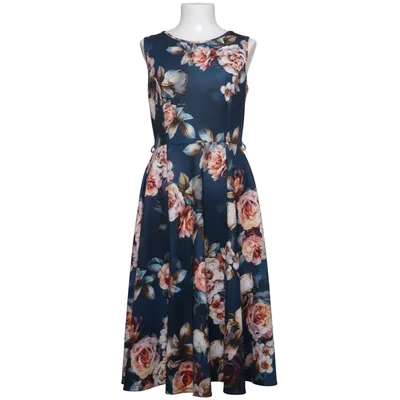 Jurk (Blauw, Roze, Bruin) van Lady Vintage Elastaan, Polyester
