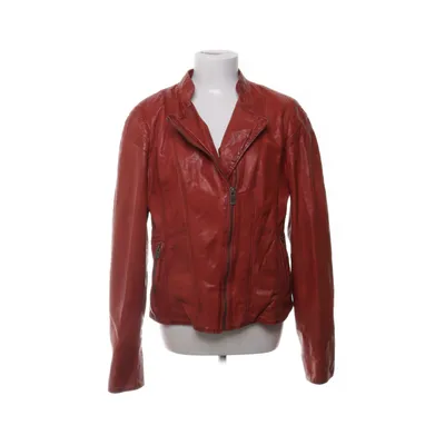 Bikerjakke (Rød) fra Jofama Polyester, Læder