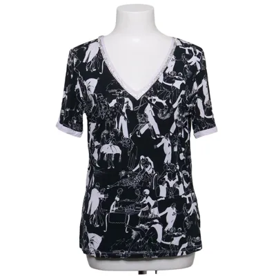 T-shirt (Sort, Hvid) fra Angelo Marani Elastan, Viscose
