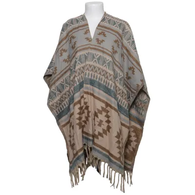 Poncho (Bruin, Beige, Meerkleurig) van Guru Shop Acryl