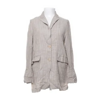 Blazer (Beige, White) from Mango Casual Cotton, Linen, Polyester, Viscose