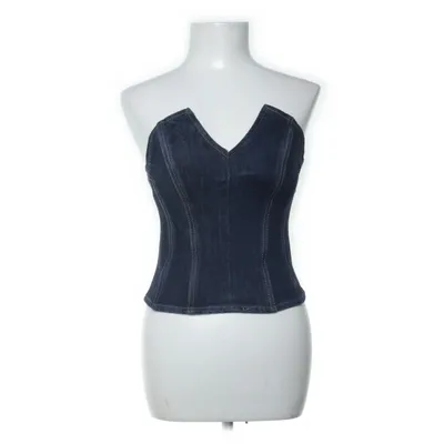 Tube top (Blauw) van Zara Katoen, Elastaan, Polyurethaan