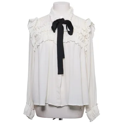 Strikblouse (Wit, Zwart) van Zara Basic Collection