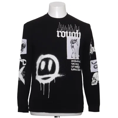 Long sleeve T-shirt (Black, White) from Black Squad Cotton