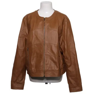 Læderjakke (Brun) fra Ellos Plus Collection Læder, Polyester