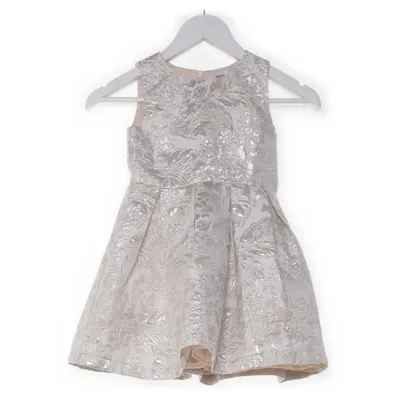 Klänning (Beige, Flerfärgad) från Lindex Kids Metallfiber, Polyester, Viskos