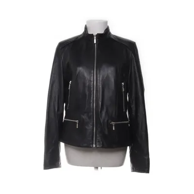 Leren jack (Zwart) van Goldstein Leer, Polyester