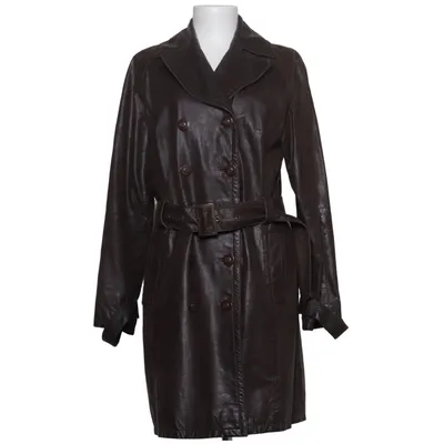 Leren jas (Bruin) van FRN Leer, Polyester