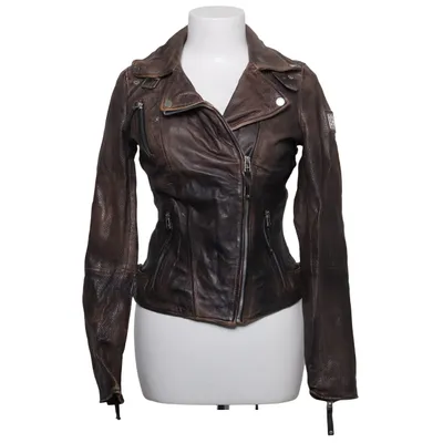Biker jacket (Brown) from Freaky Nation Cotton, Leather, Polyester
